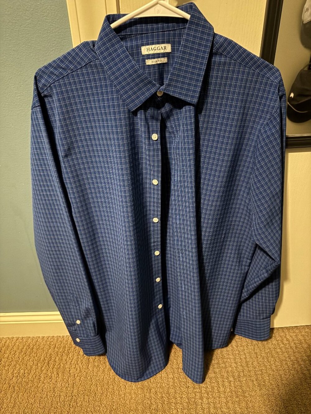 Haggar Blue Dress Shirt Large